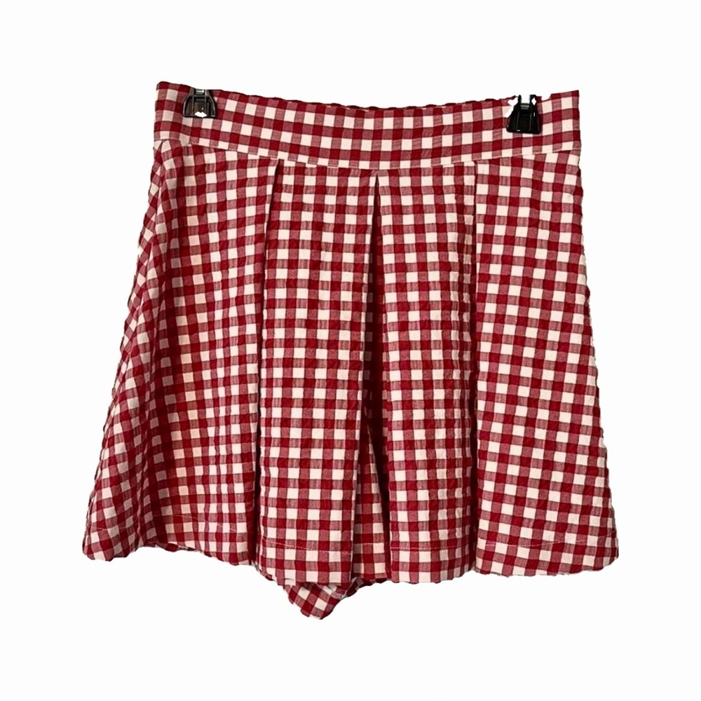 Zara Red Gingham Shorts